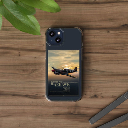 Vintage Warhawk Phone Case, Clear Cases, Military Aviation, Gifts for Him, Unique Phone Accessories