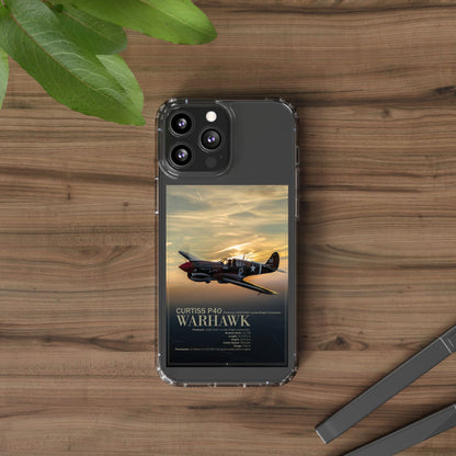 Vintage Warhawk Phone Case, Clear Cases, Military Aviation, Gifts for Him, Unique Phone Accessories