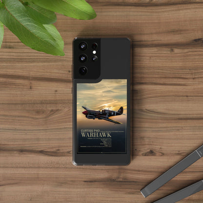 Vintage Warhawk Phone Case, Clear Cases, Military Aviation, Gifts for Him, Unique Phone Accessories